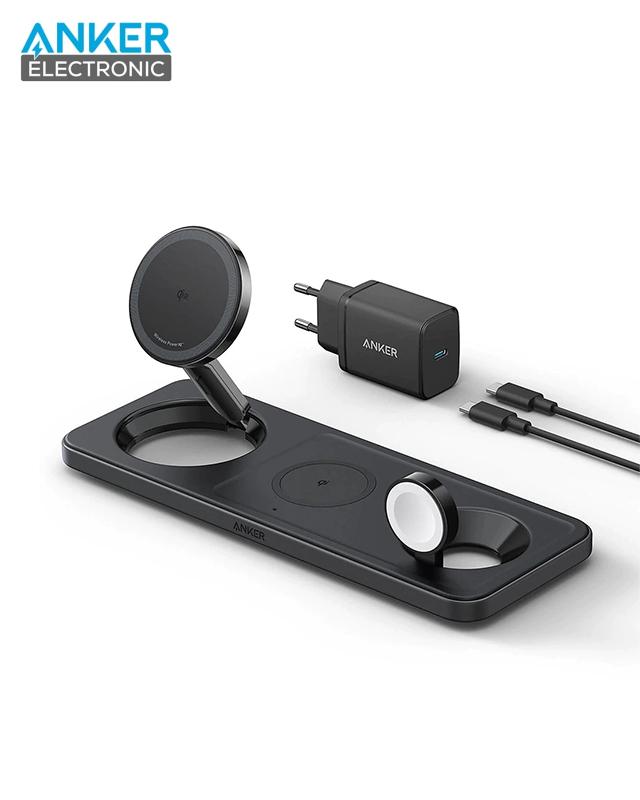 شارژر وایرلس 3 در 1 انکر Anker MagGo Wireless Charging Station 3 in 1 B25M1311