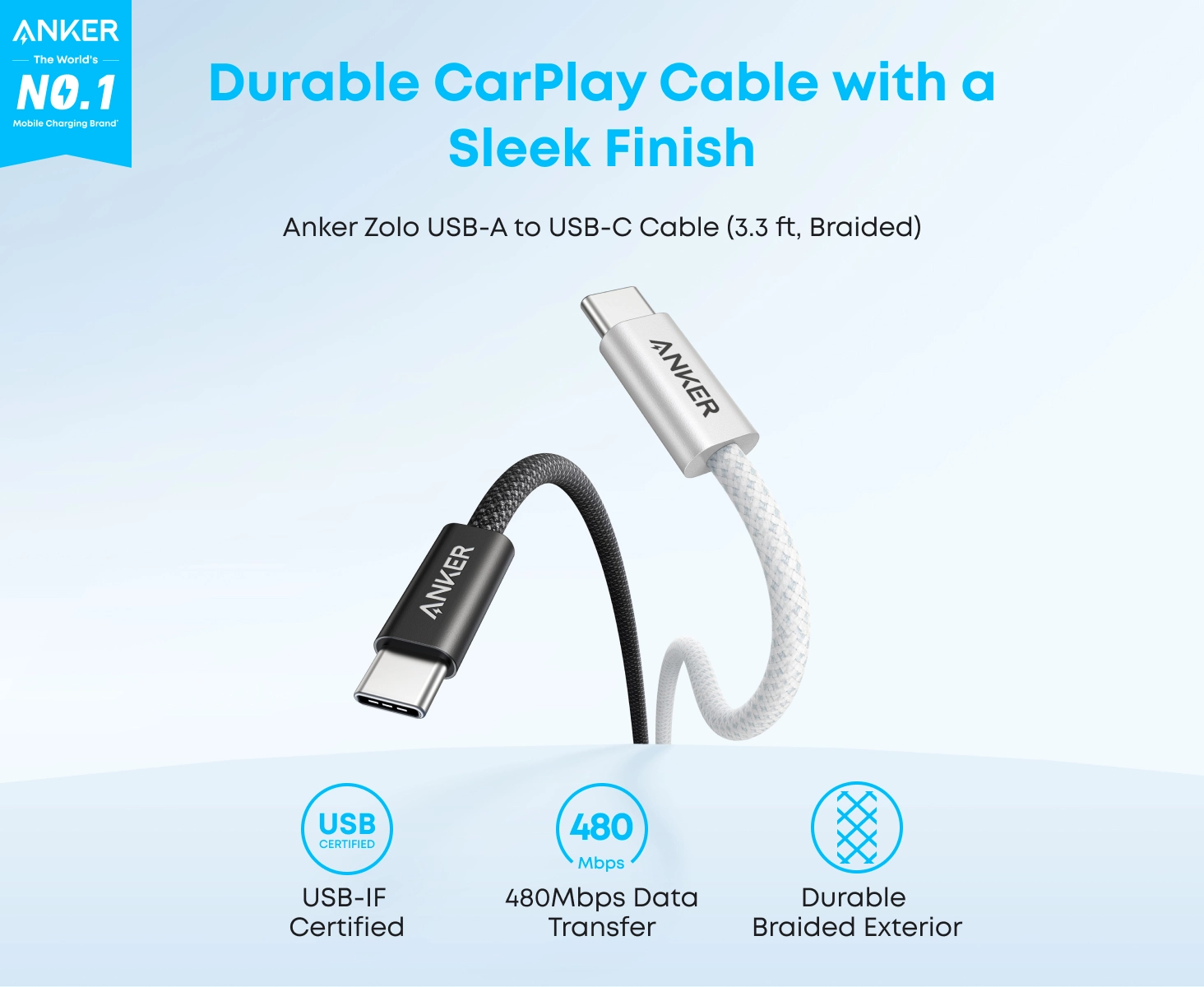 Anker USB-A to USB-C 1.8m Cable A8052