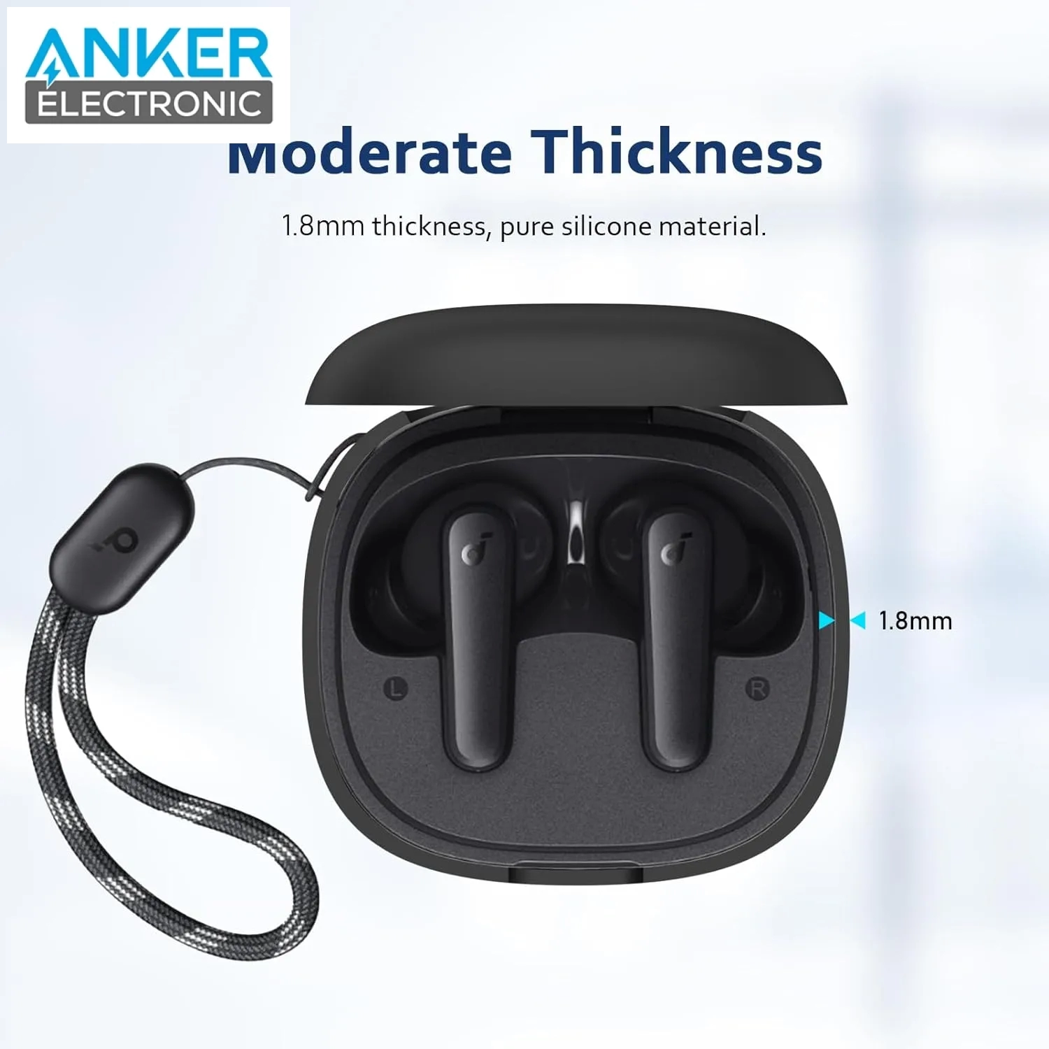محافظ سیلیکونی هدفون انکر Anker P25i Headphone Silicone Case A3949 + بند پارچه ای - Image 3