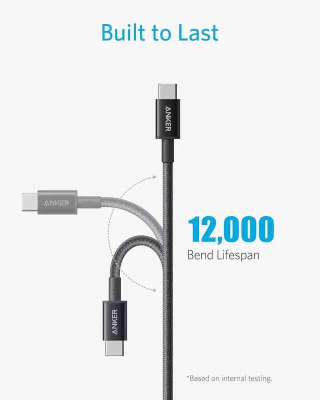کابل 100 سانتی متر انکر Anker USB-C to USB-C 100W Cable A8756 ساخت ویتنام - Image 7