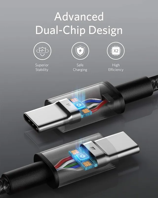 کابل 100 سانتی متر انکر Anker USB-C to USB-C 100W Cable A8756 ساخت ویتنام - Image 6