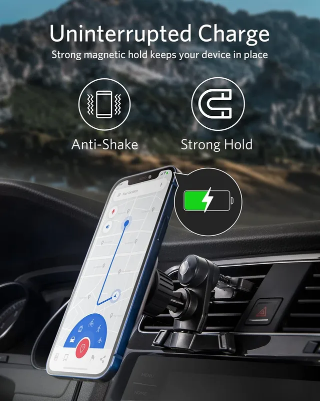 پایه نگهدارنده و شارژر وایرلس موبایل انکر Anker PowerWave Magnetic Car Charging Mount A2931 - Image 4