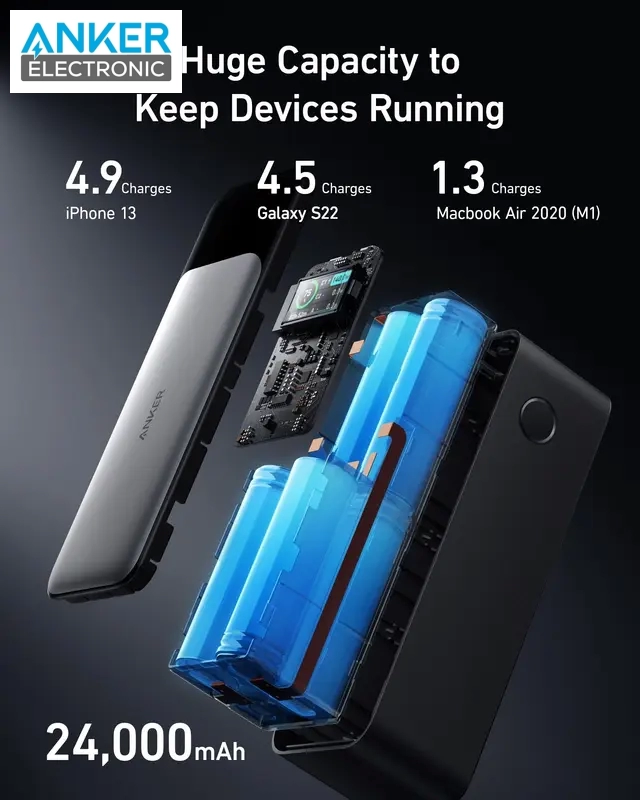 پاوربانک 140 وات انکر Anker 737 Power Bank PowerCore 24000mAh A1289 - Image 4