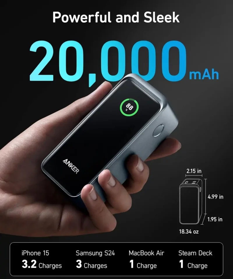 پاوربانک 20000 میلی آمپر انکر Anker Prime 20000mAh Power Bank 200W A1336 - Image 4