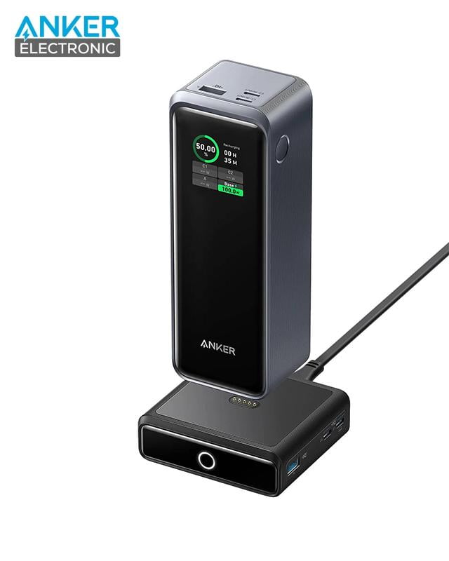 پاوربانک 250 وات + پایه شارژر 100 وات کمبو انکر Anker Prime 27650mAh Power Bank 250W With 100W Charging Base B1340
