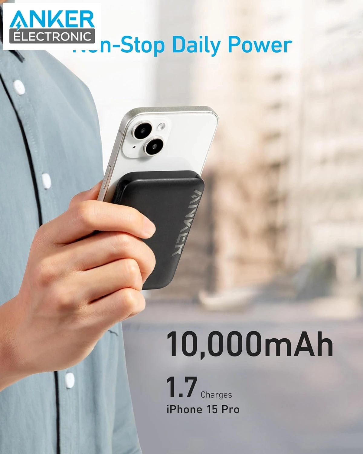 پاوربانک 10 هزار میلی آمپر انکر Anker 334 MagGo Battery 10000mAh A1642 - Image 2