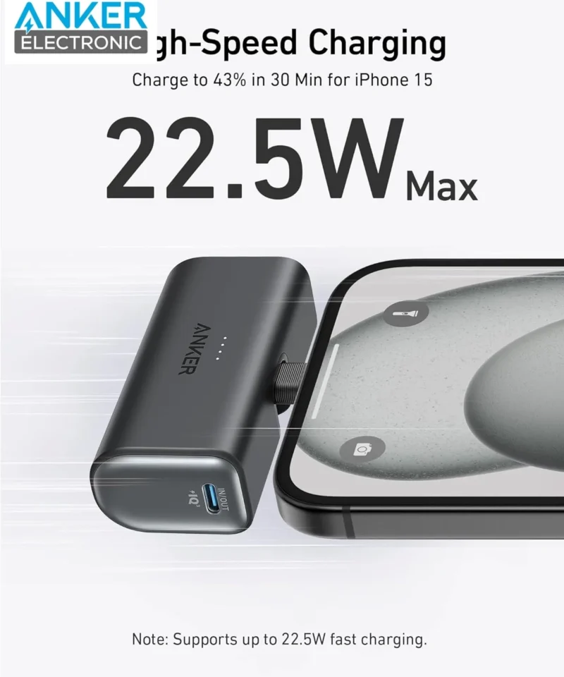 Alternative view of پاوربانک 5000 میلی آمپر انکر Anker Nano 5000mAh Power Bank A1653 با سوکت تایپ سی