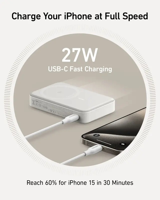 پاوربانک مگ سیف 10000 میلی آمپر انکر Anker MagGo Power Bank 10K A1654 - Image 13