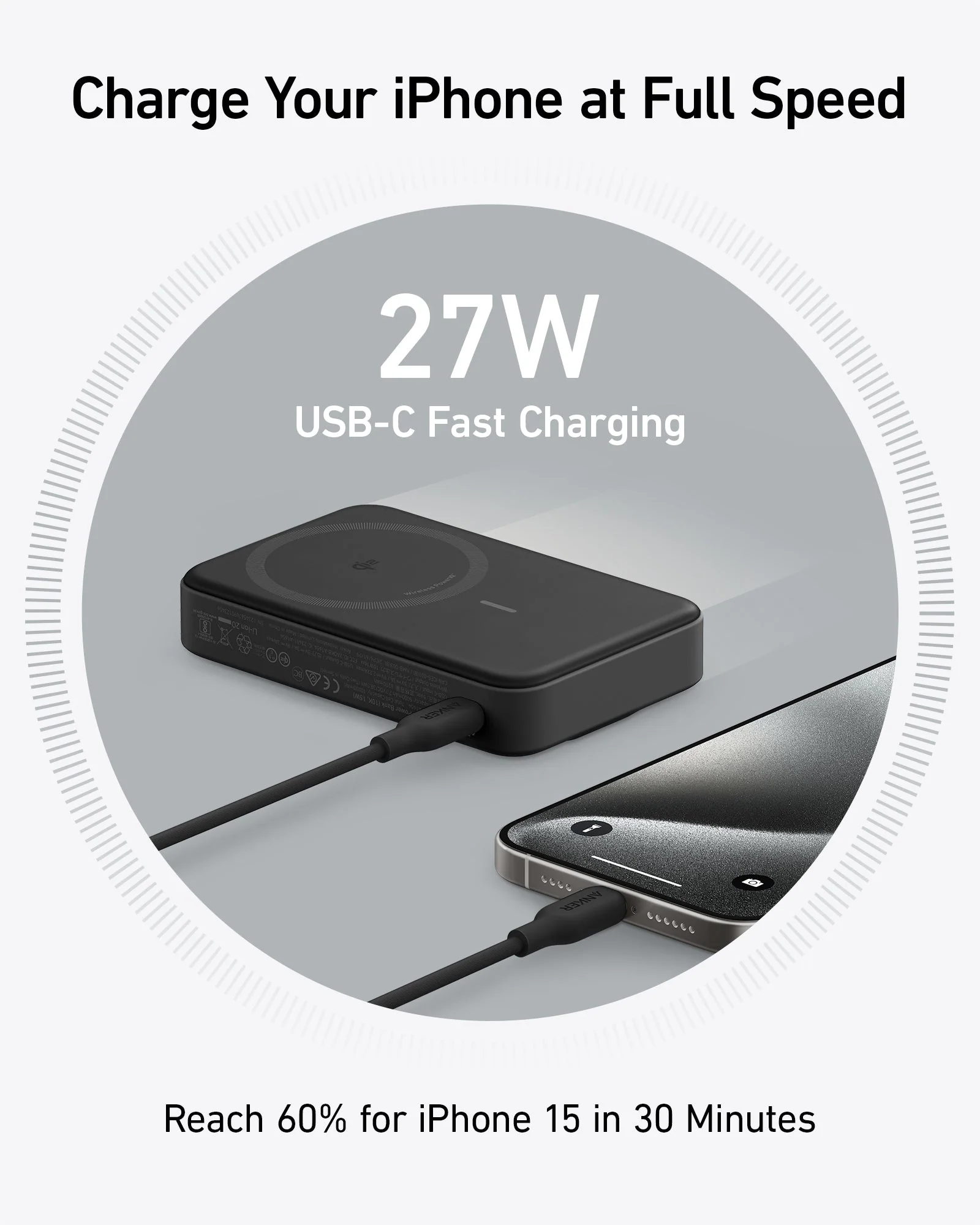 پاوربانک مگ سیف 10000 میلی آمپر انکر Anker MagGo Power Bank 10K A1654 - Image 7