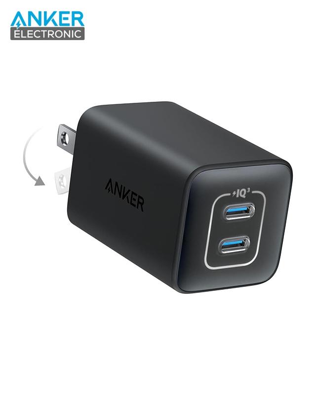 شارژر دیواری 47 وات انکر Anker Nano 3 47W GaN Compact Charger US A2039 پلاگ دو پین تاشو