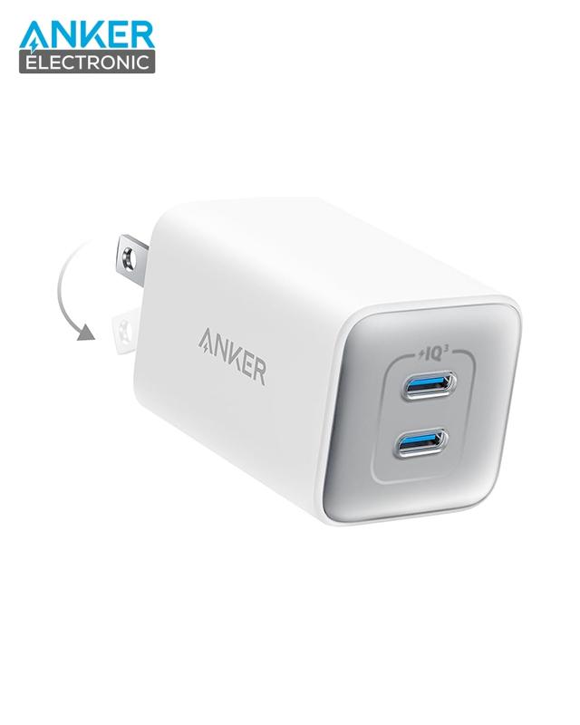 Alternative view of شارژر دیواری 47 وات انکر Anker Nano 3 47W GaN Compact Charger US A2039 پلاگ دو پین تاشو