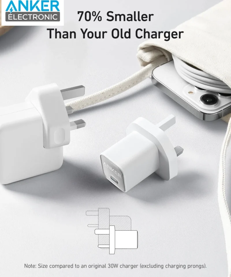 شارژر دیواری 30 وات انکر Anker 511 Charger Nano 3 30W A2147H21 پلاگ سه پین - Image 3