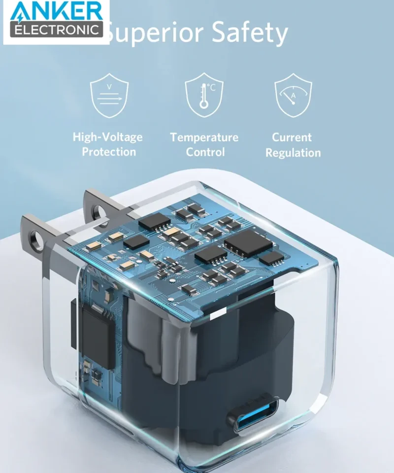شارژر دیواری 20 وات انکر Anker PowerPort III 20W Cube B2149P23 + کابل لایتنینگ - Image 5