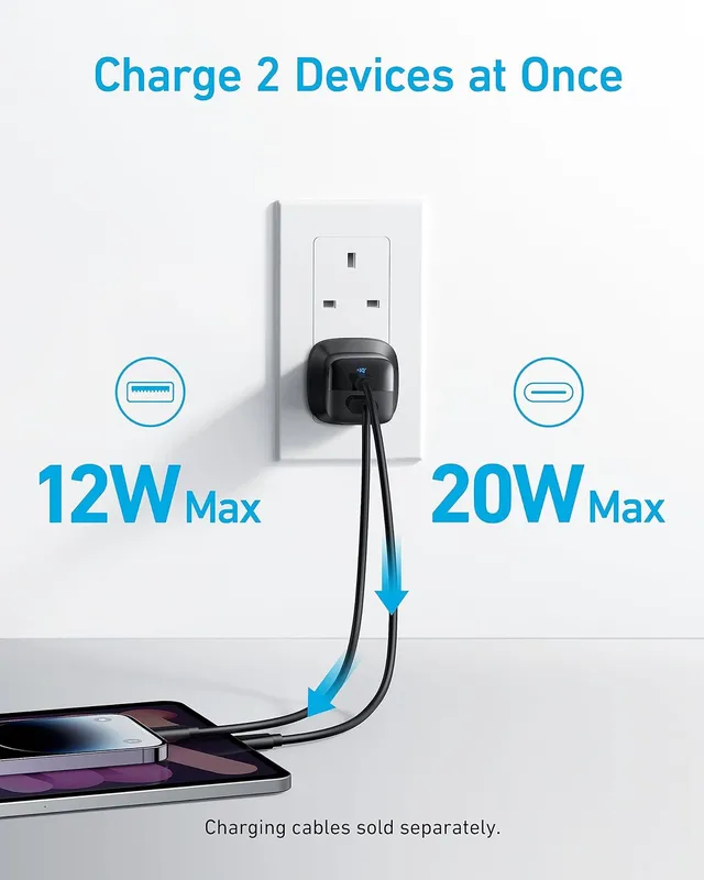 شارژر دیواری 33 وات انکر Anker 323 Charger 33W B2331K11 UK + مبدل پریز هدیه - Image 5