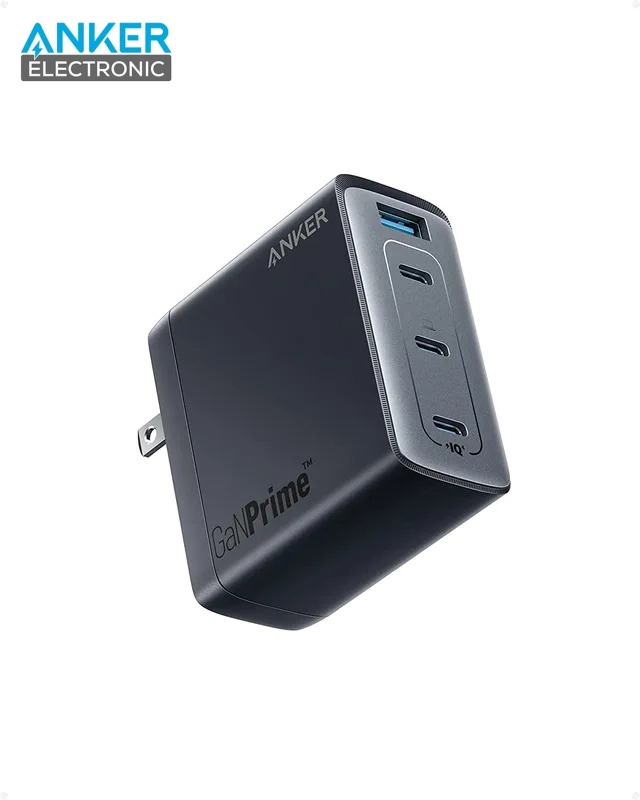 شارژر دیواری 150 وات انکر Anker 150W USB C 747 GnNPrime Charger A2340 پلاگ دوپین تاشو