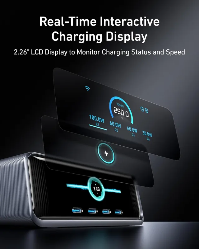 شارژر رومیزی 250 وات انکر Anker Prime Charger 250W GanPrime A2345 - Image 3