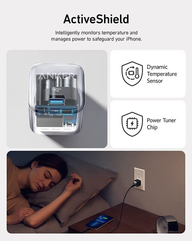 Alternative view of شارژر دیواری 20 وات انکر Anker 511 Charger Nano Pro A2637 US + مبدل پریز (هدیه)