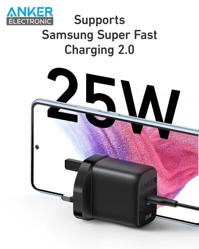 شارژر انکر 312 دیواری 25 وات انکر Anker 312 Charger Ace 25W PPS A2642 UK + مبدل پریز هدیه - Image 3