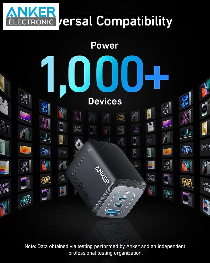 شارژر دیواری 67 وات انکر Anker Prime 67W GaN Wall Charger A2669 دوپین تاشو - Image 3