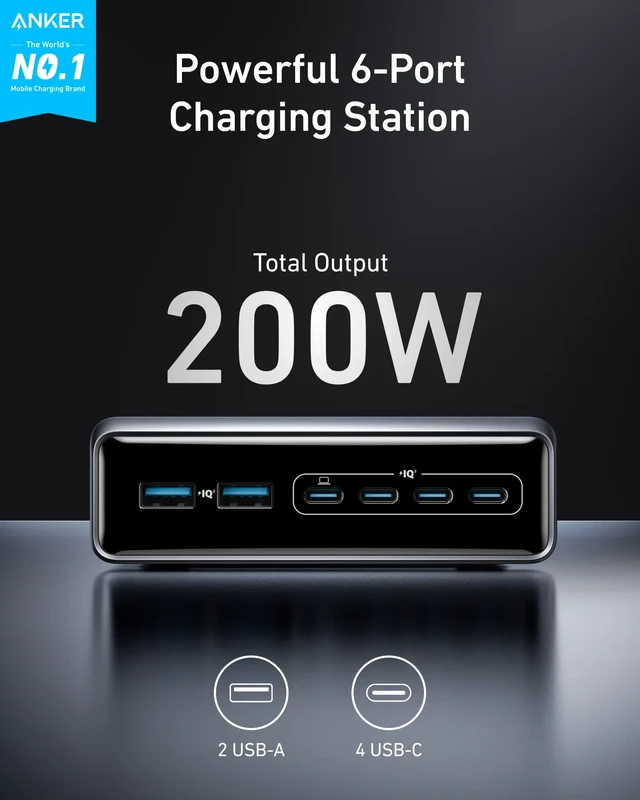 Alternative view of شارژر رومیزی 200 وات انکر Anker Prime Charger 200W A2683