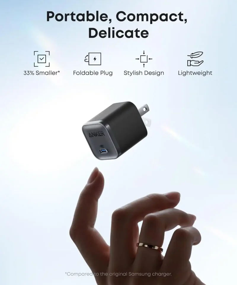 Alternative view of شارژر دیواری 45 وات انکر Anker Nano Charger 45W A2692 US پلاگ دوپین تاشو