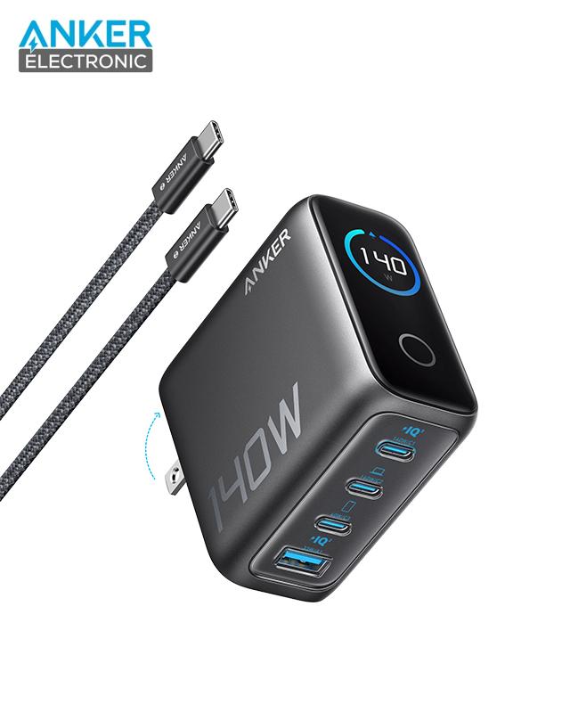 شارژر دیواری 140 وات انکر Anker Charger 140W with USB-C Cable B2697 US دوپین تاشو