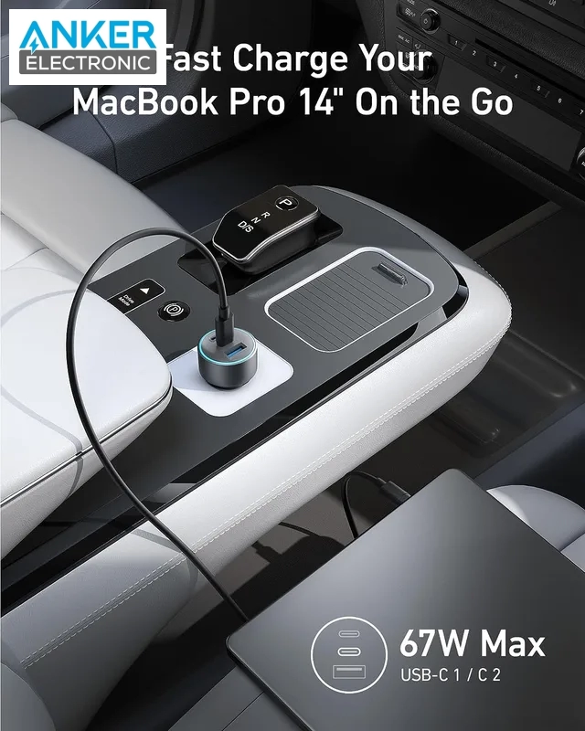شارژر فندکی 67 وات انکر Anker 535 USB-C Car Charger 67W A2731 - Image 6