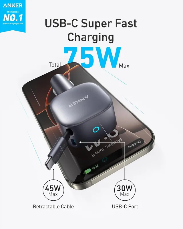 Alternative view of شارژر فندکی 75 وات انکر Anker USB-C Car Charger 75W A2738