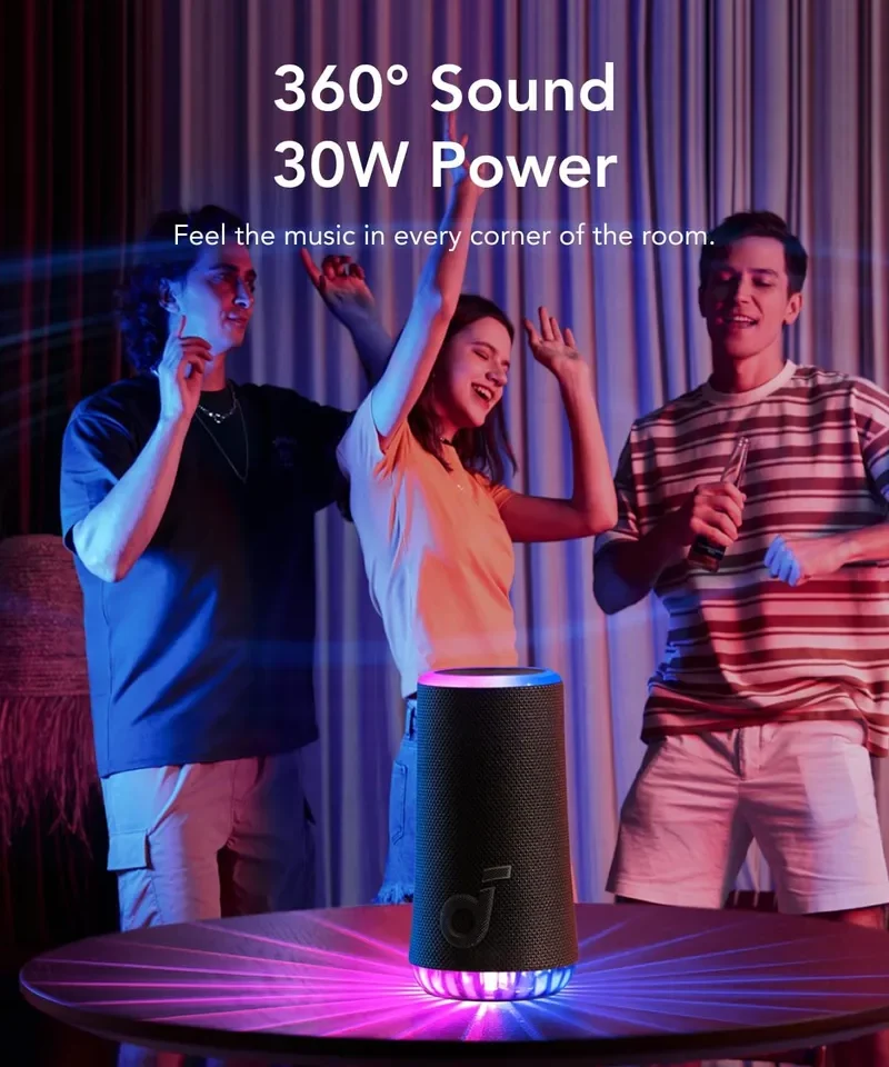 اسپیکر بلوتوثی 30 وات انکر Anker Soundcore Glow Portable Speaker A3166 - Image 4
