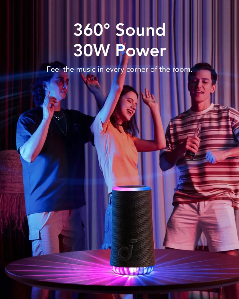 اسپیکر بلوتوثی 30 وات انکر Anker Soundcore Glow Portable Speaker A3166 - Image 4
