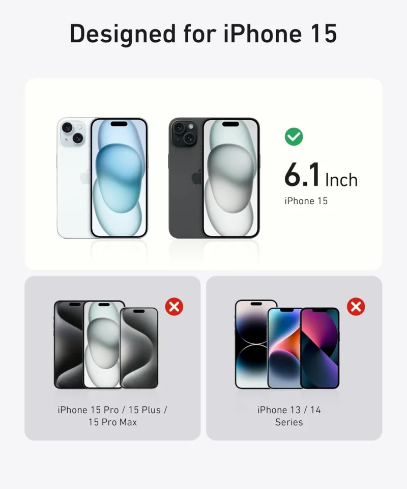 Alternative view of محافظ نمایشگر آیفون 15 انکر Anker Screen Protector for iPhone 15 A72B6