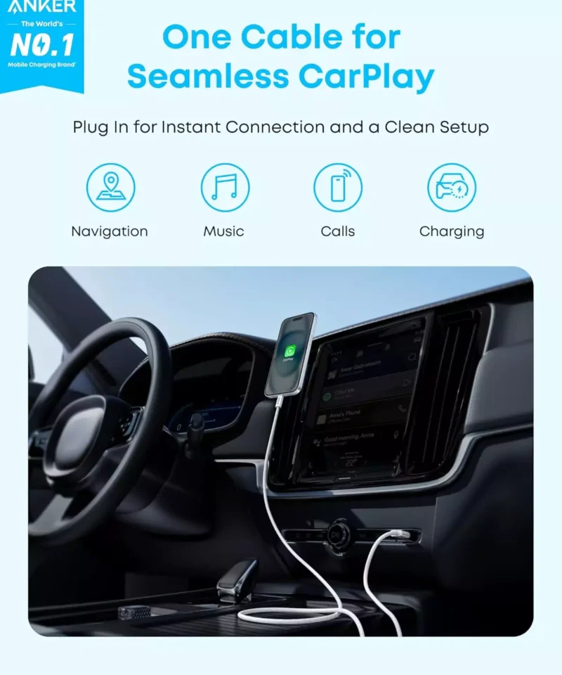 کابل 1.8 متر USB A به USB C انکر Anker USB-A to USB-C 1.8m Cable A8052 - Image 4