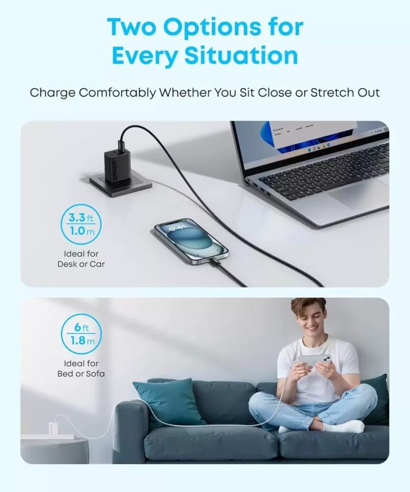 کابل 1.8 متر USB A به USB C انکر Anker USB-A to USB-C 1.8m Cable A8052 - Image 5