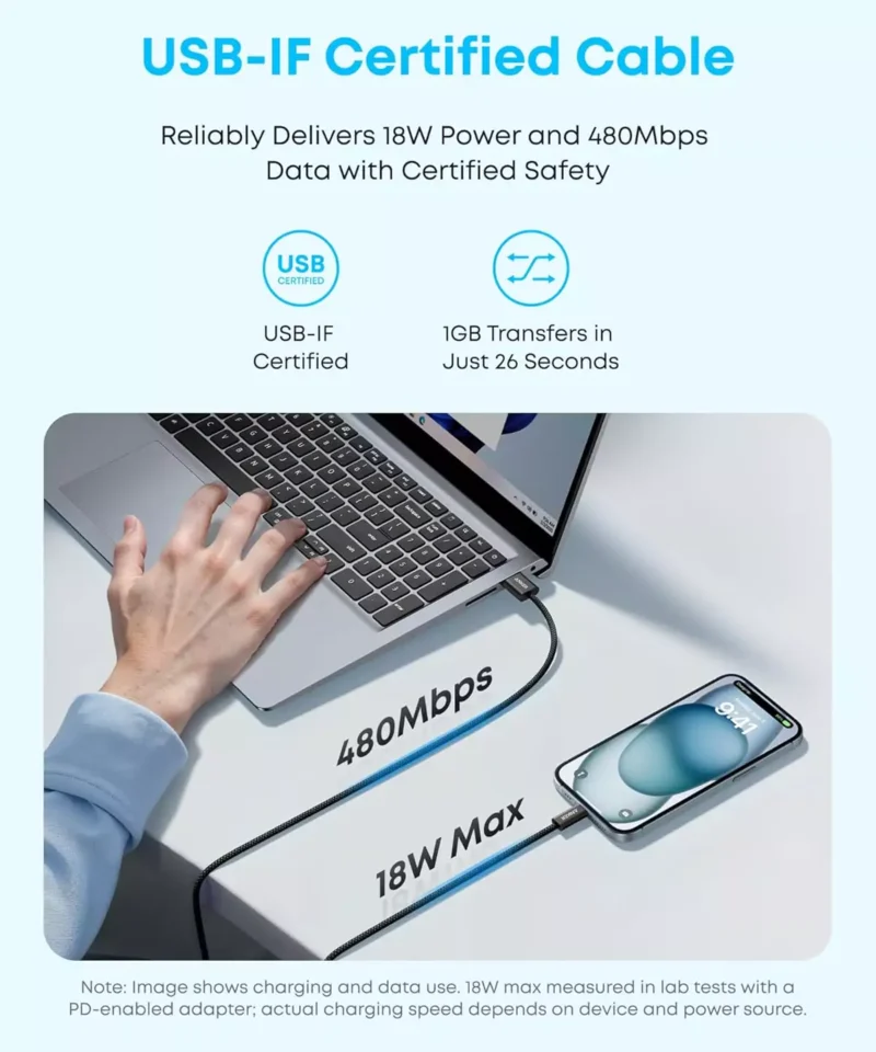 کابل 1.8 متر USB A به USB C انکر Anker USB-A to USB-C 1.8m Cable A8052 - Image 7