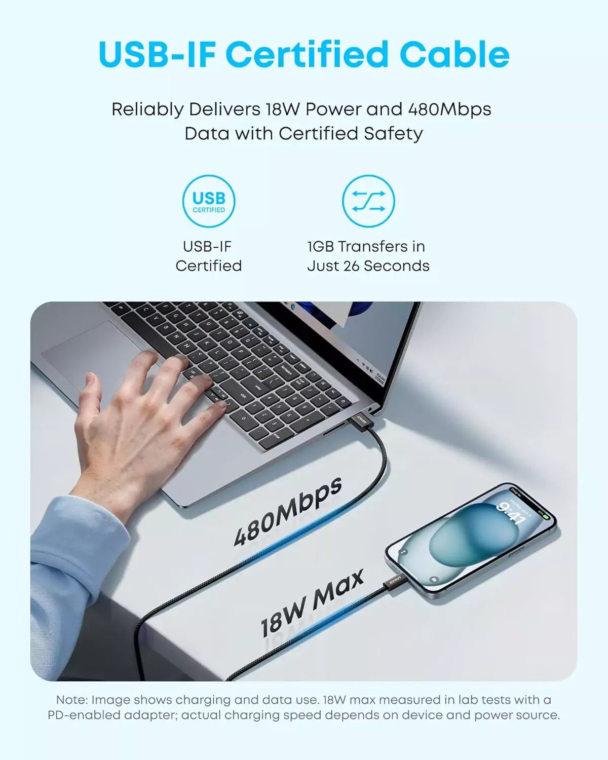کابل 1.8 متر USB A به USB C انکر Anker USB-A to USB-C 1.8m Cable A8052 - Image 7