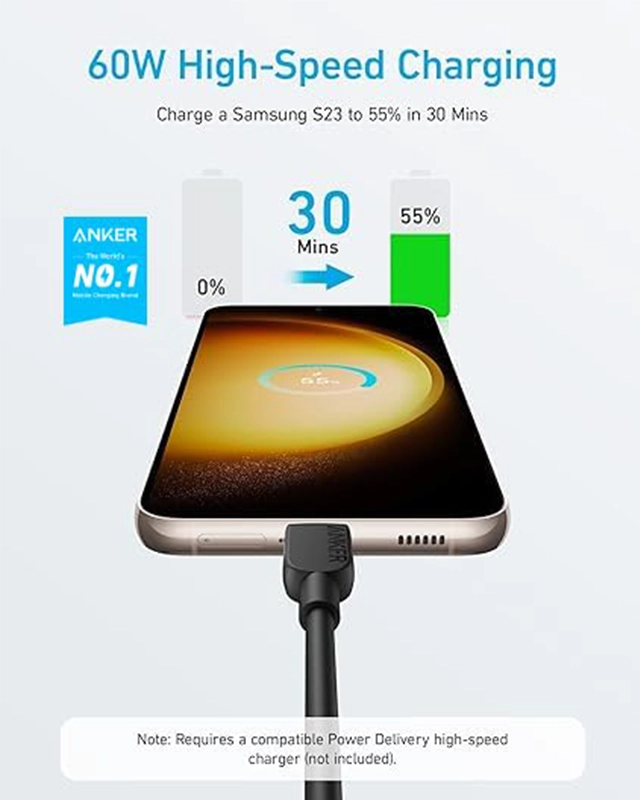 Alternative view of کابل USB C به USB C انکر Anker 310 USB C to USB C 1.8m Cable A81E2