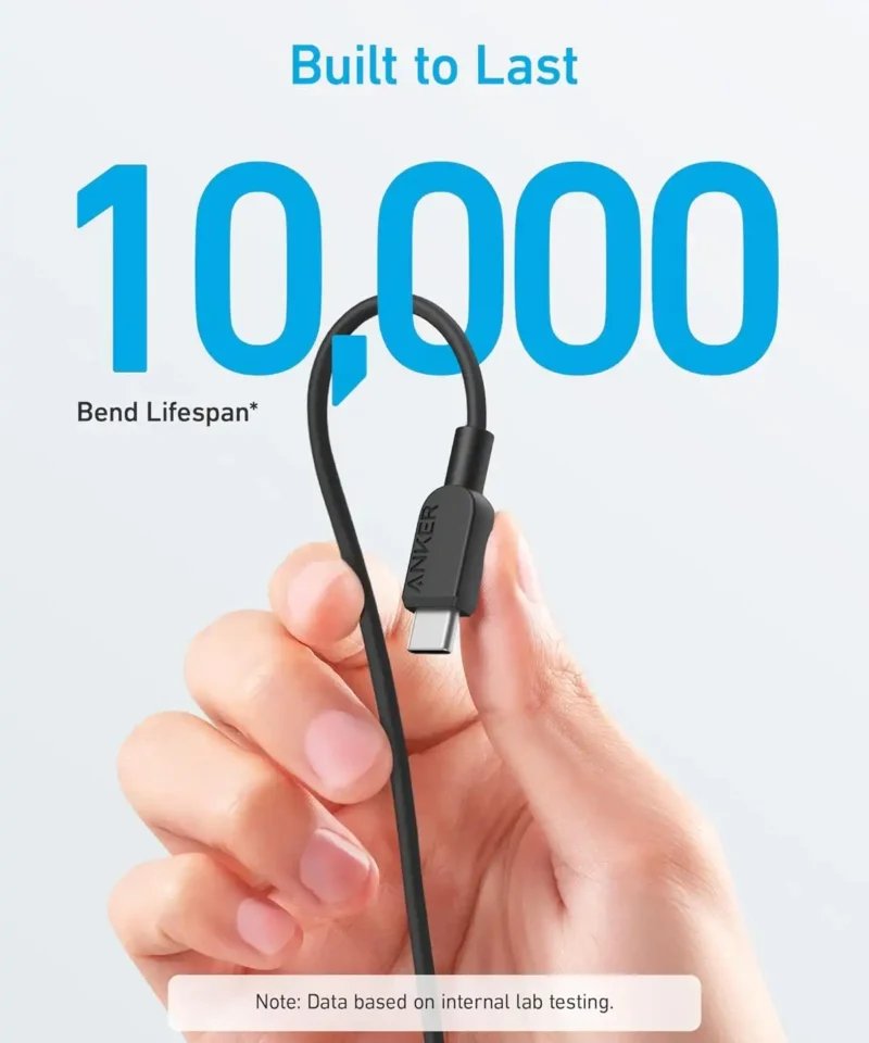 کابل USB C به USB C انکر Anker 310 USB C to USB C 0.9m Cable A81E1 - Image 3