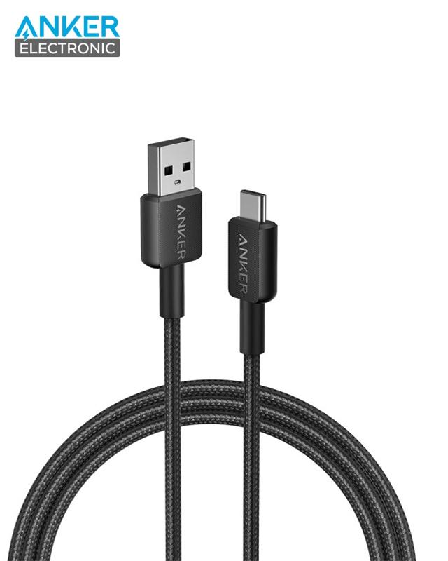کابل 180سانت USB A به USB C انکر Anker 322 USB-A to USB-C Cable Braided 1.8m A81H6