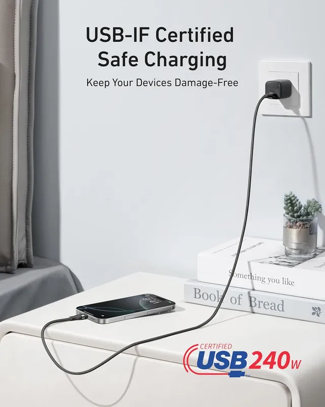 کابل 90 سانتی متر USB-C به USB-C انکر Anker USB-C to USB-C Cable 240W A82E2-90CM - Image 3