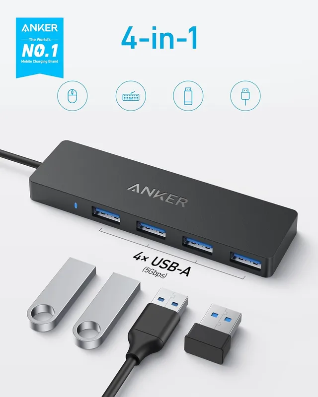 هاب دیتا 4 پورت USB 3.0 انکر Anker 4-Port Ultra Slim USB 3.0 Data Hub A8309 - Image 3