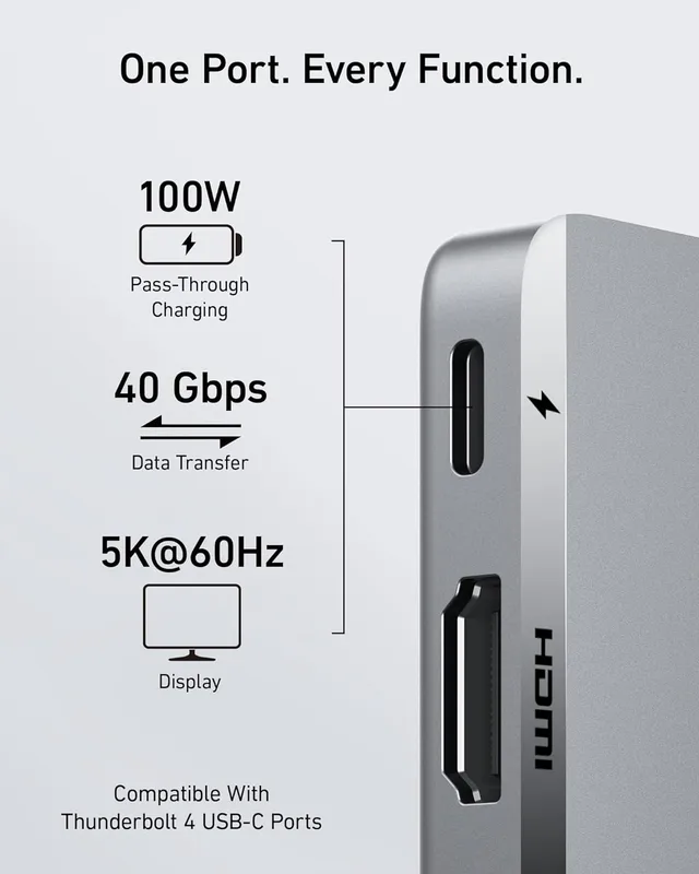 Alternative view of هاب دیتا 7 پورت انکر برای مک بوک Anker 547 USB-C Hub 7-in-2 A8354