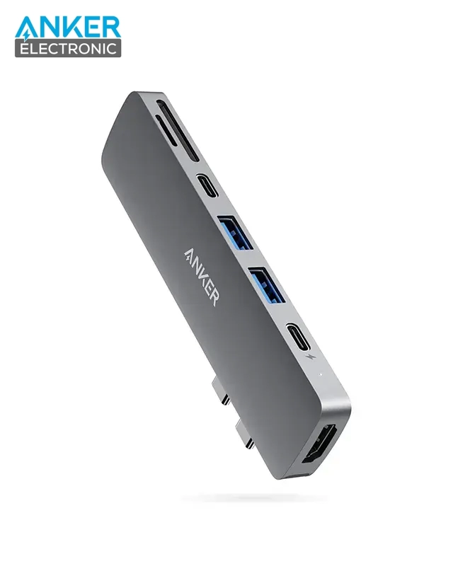 هاب دیتا تاندربولت 7 پورت انکر Anker 547 Thunderbolt 3 USB-C Hub 7-in-2 for MacBook A8371