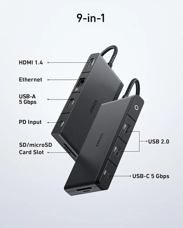 Alternative view of هاب دیتا 9 پورت انکر Anker 552 USB-C Hub 9-in-1 A8373