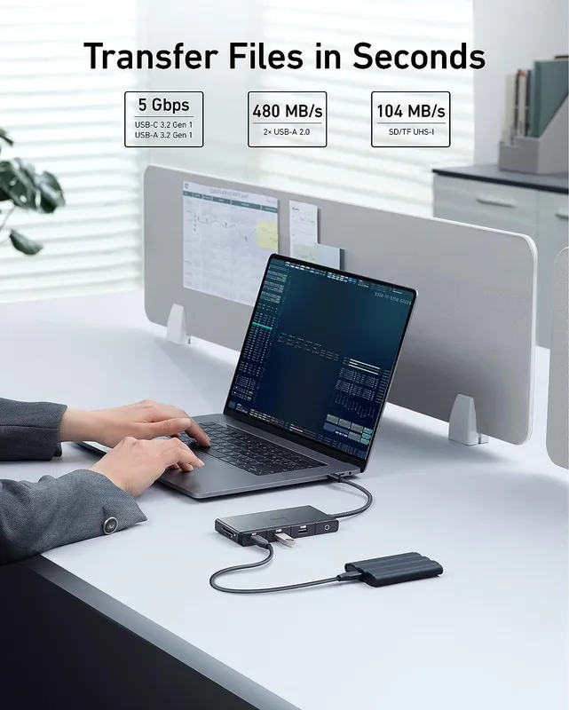 هاب دیتا 9 پورت انکر Anker 552 USB-C Hub 9-in-1 A8373 - Image 4