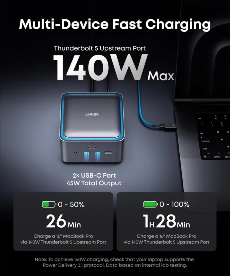 هاب تاندربولت 14 در 1 انکر Anker Prime TB5 Docking Station A83B5 - Image 7