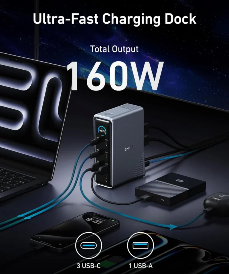 هاب دیتا 14 پورت انکر Anker Prime Charging Docking Station 14 in 1 A83B6 - Image 3