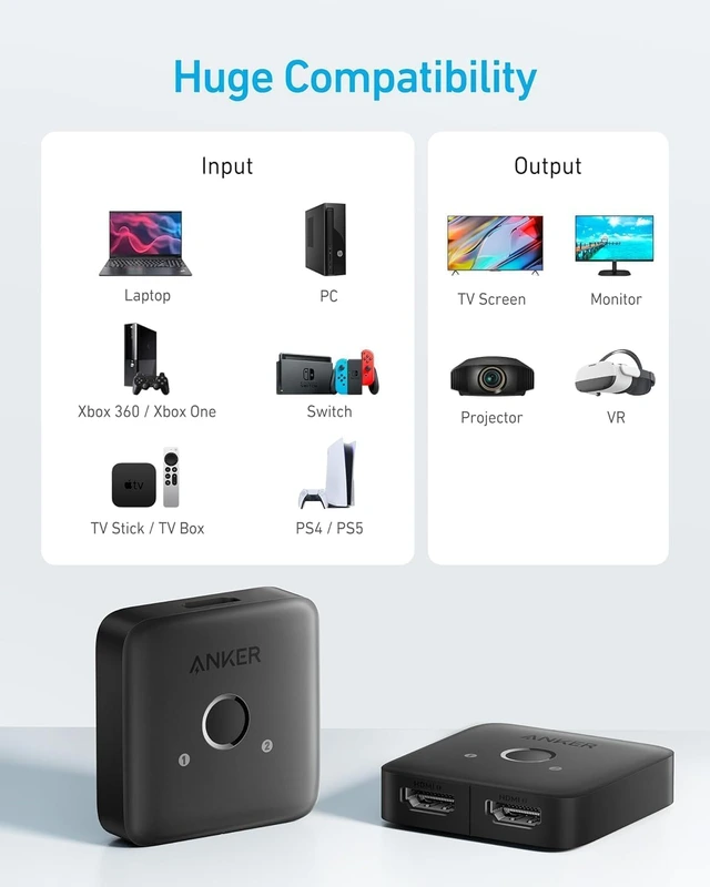 Alternative view of سوئیچ 1 به 2 HDMI انکر Anker HDMI Switch A83H1
