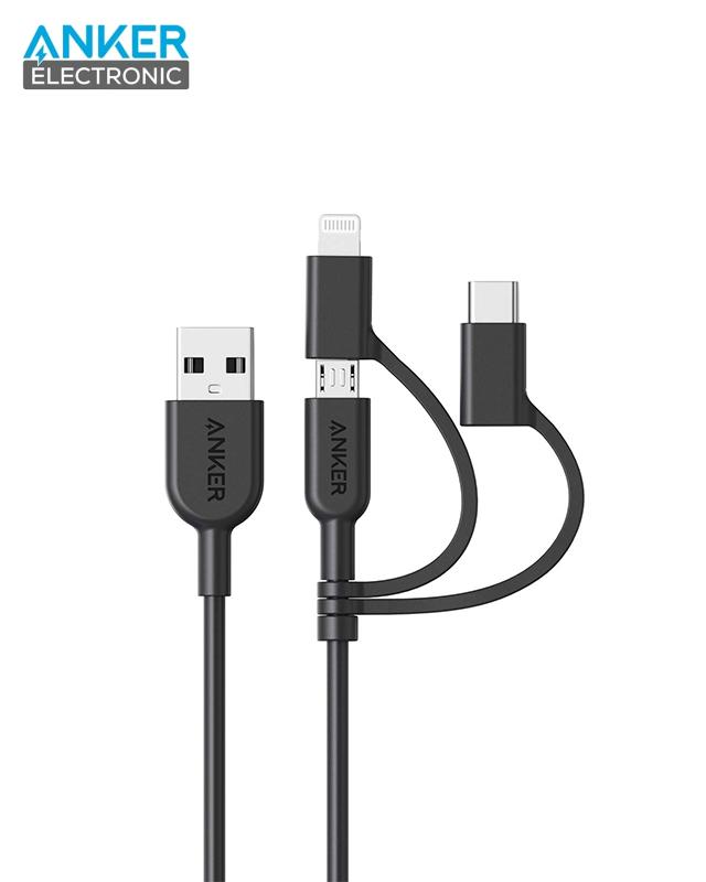 کابل شارژ 3 در 1 انکر Anker PowerLine II 3-in-1 Cable A8436