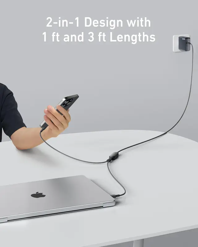 Alternative view of کابل 140 وات 2 در 1 انکر Anker 2-in-1 USB C to USB C Cable 140W A8895