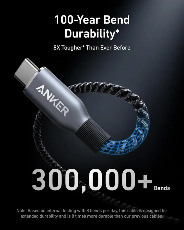 کابل شارژ 90 سانتی متر USB C به USB C انکر Anker Prime USB C to USB C Cable 240W A88E2611 - Image 5